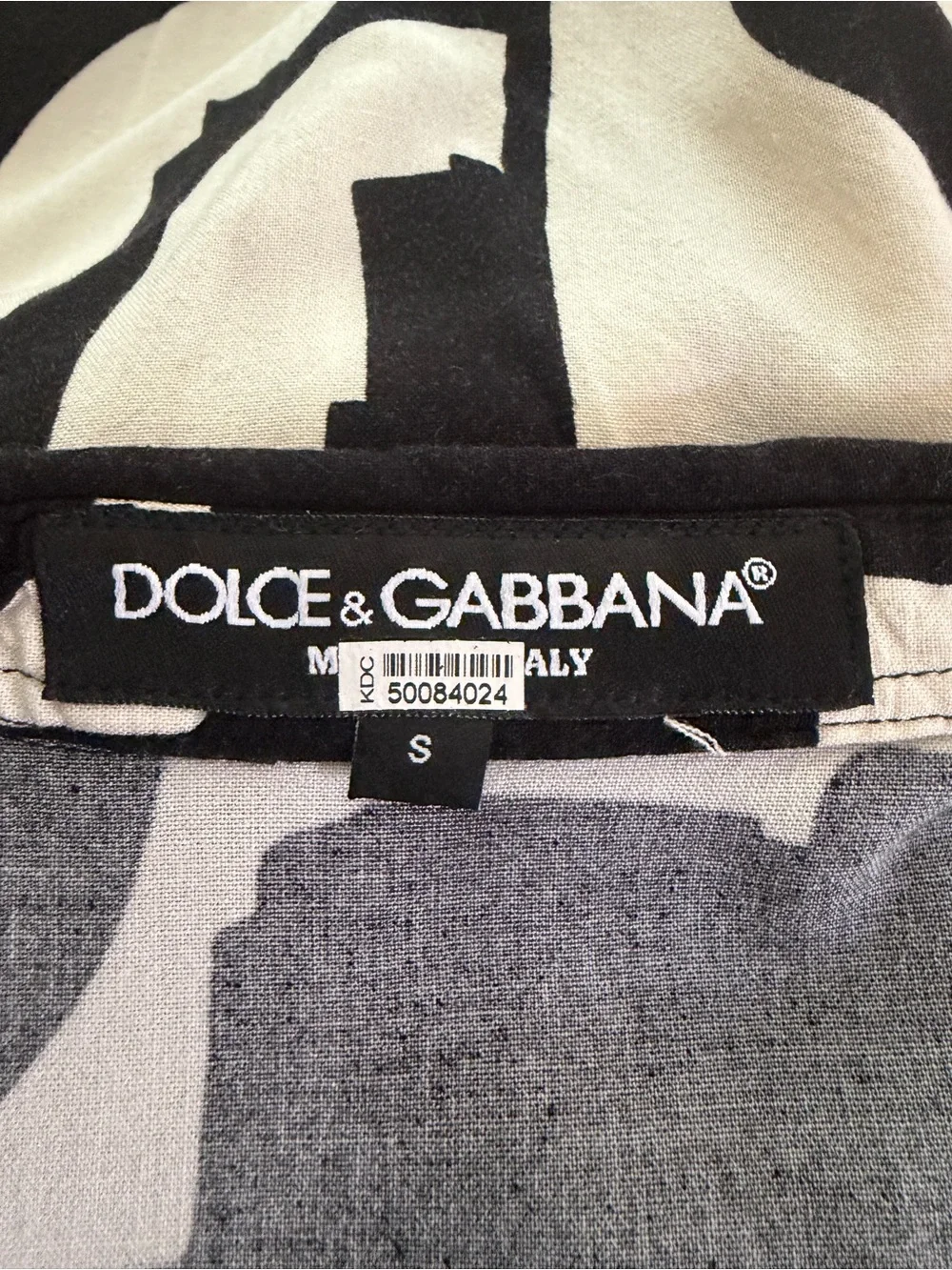 Vintage DG Dolce & Gabbana Black and White Button Geometric sleeveless dress S
